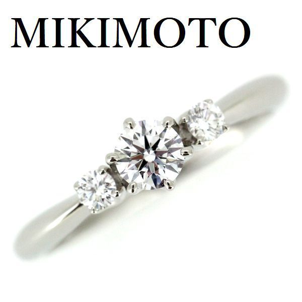  Mikimoto бриллиант 0.21ct D-VVS2-3EX кольцо Pt950