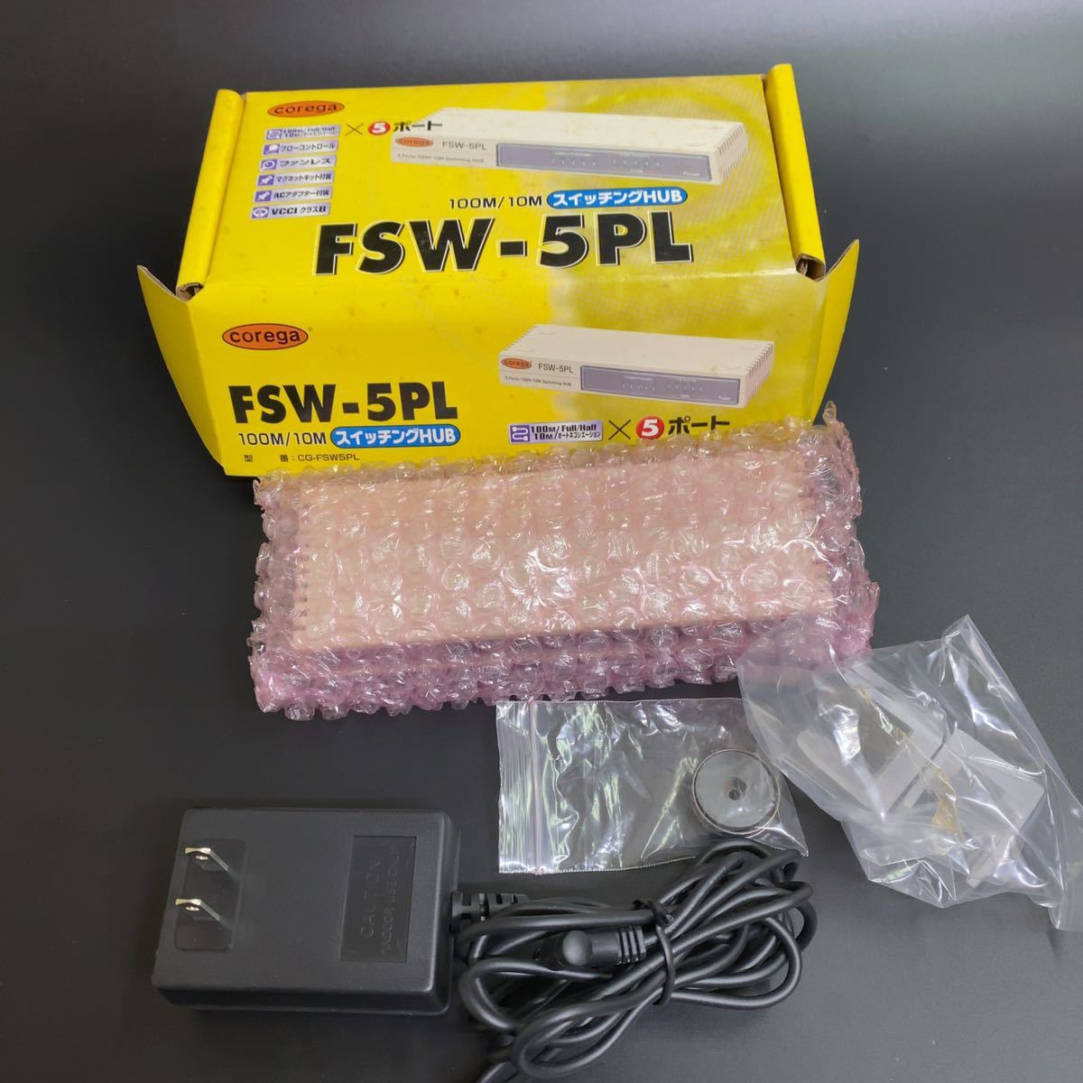 【未チェック】パソコン周辺機器 5ポートモデル スイッチングHUB FSW-5PL corega ELECOM GW-NS11C EH-505 パームトップハブ 6台セット_画像5