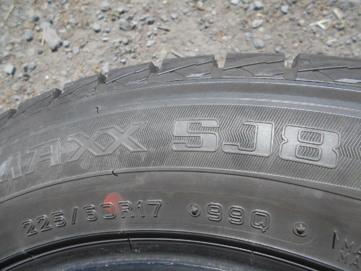 G906 225/60R17 冬4本セット スタッドレス 225/60-17 225-60-17 DUNLOP WINTER MAXX SJ8 クルーガー エクストレイル フォレスター_画像8