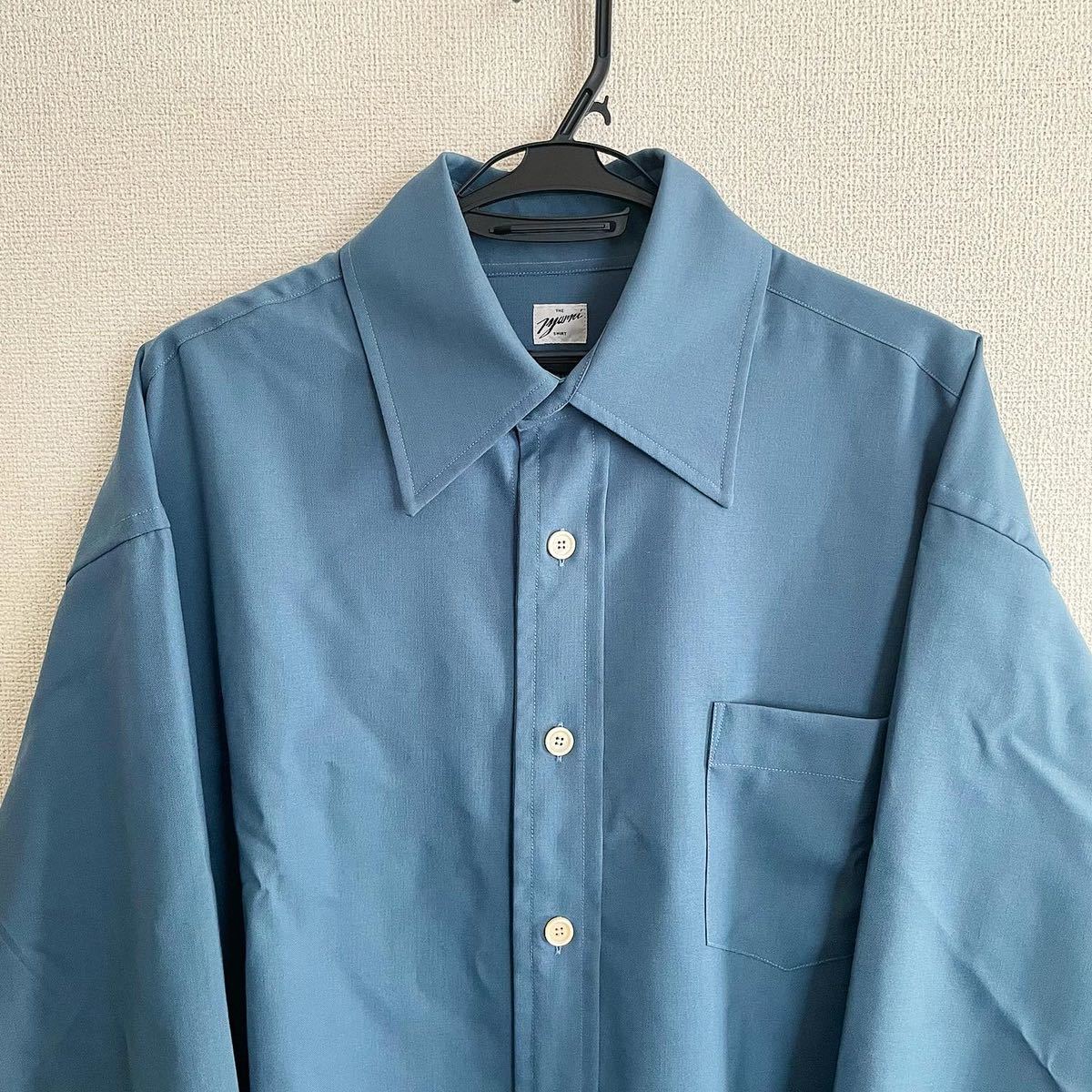 20aw MARNI マルニ トロピカルウール オーバーサイズ シャツ メンズ 44 ブルー ジャケット サマーウール _画像2