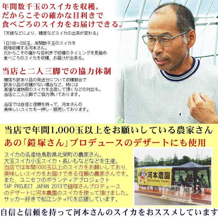 【１円～】6月下旬～予約順に出荷】河本農園の大玉スイカ【超特大サイズ】訳あり (1玉11kg程度) 5L鳥取産西瓜すいか【常温】河11_画像3