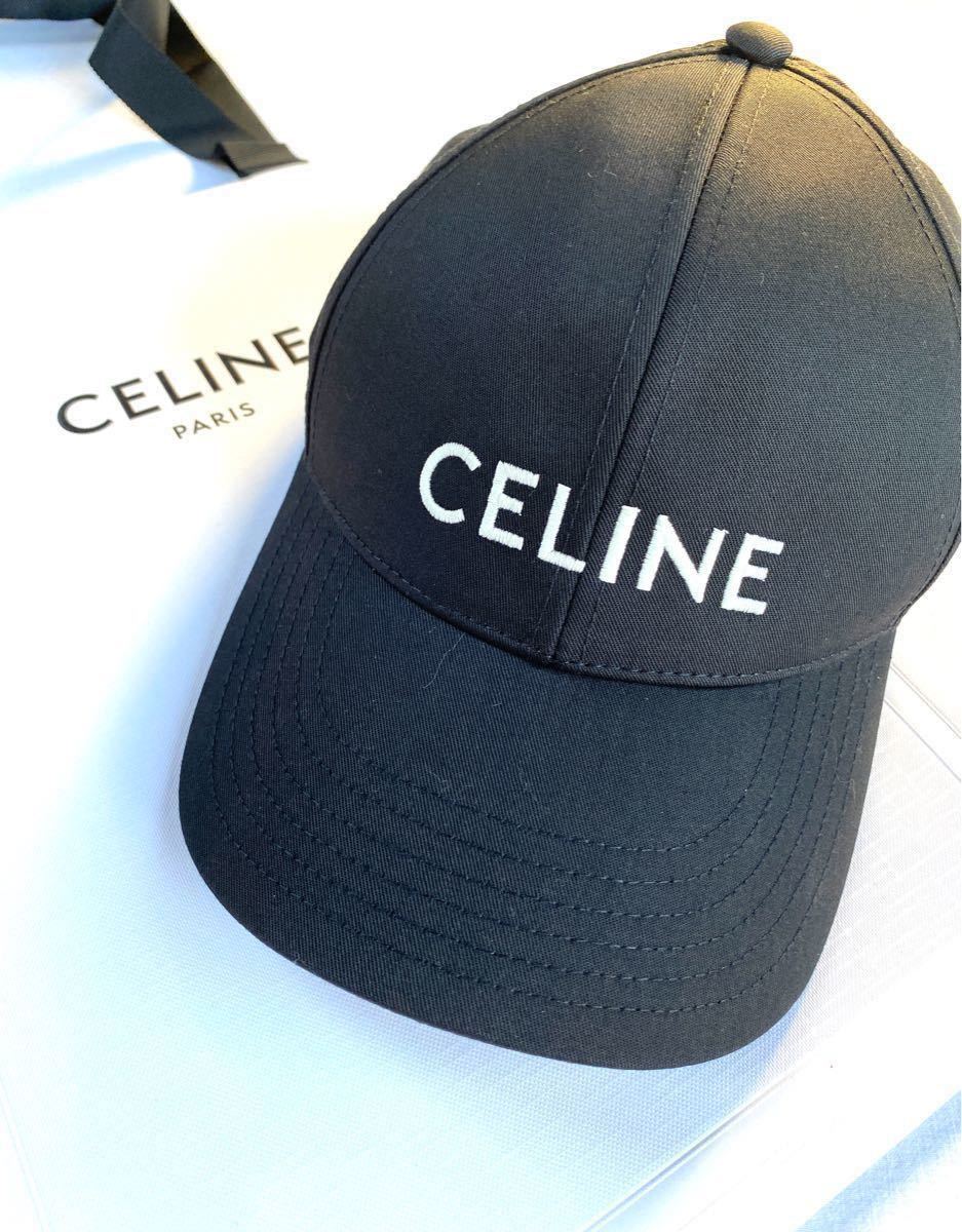 CELINEセリーヌ ロゴキャップCAP帽子 ブラック Ｍサイズ 入手困難 完売