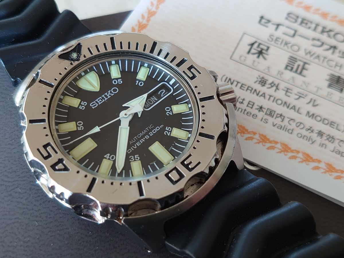 半価直販 セイコー ブラックモンスター 自動巻き ダイバー オレンジ