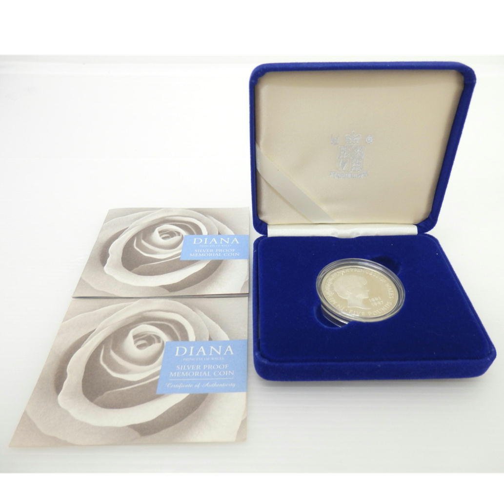 ROYAL MINT /ダイアナ妃 追悼記念 イギリス 5ポンド銀貨 ケース付