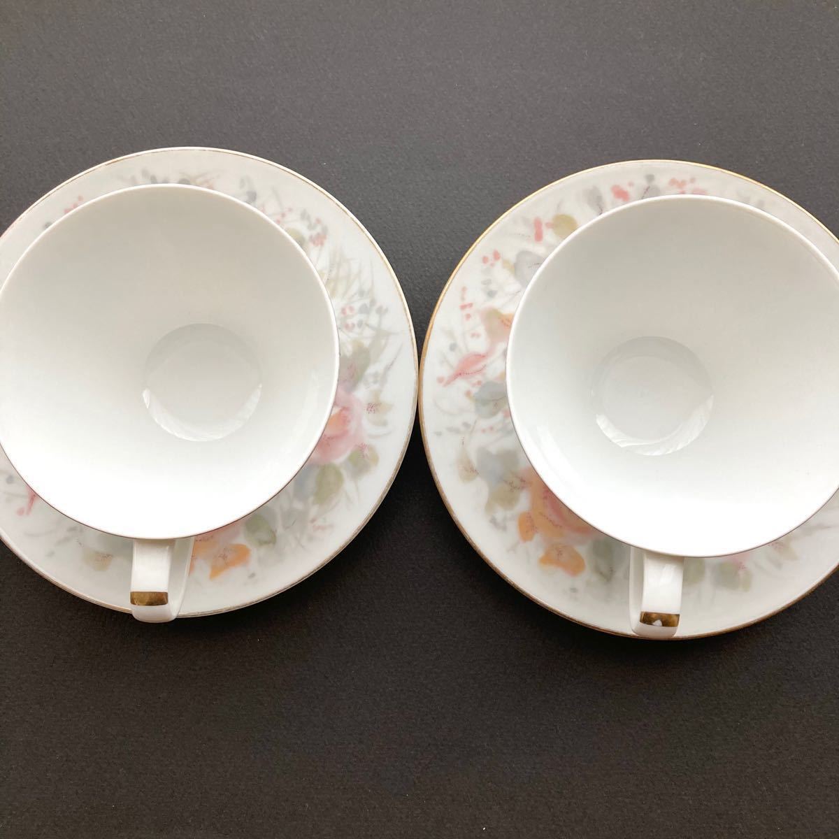 【2客セット・ペア】Noritake ノリタケ 月桂樹 ビンテージノリタケ カップアンドソーサー 1950年代 昭和レトロ