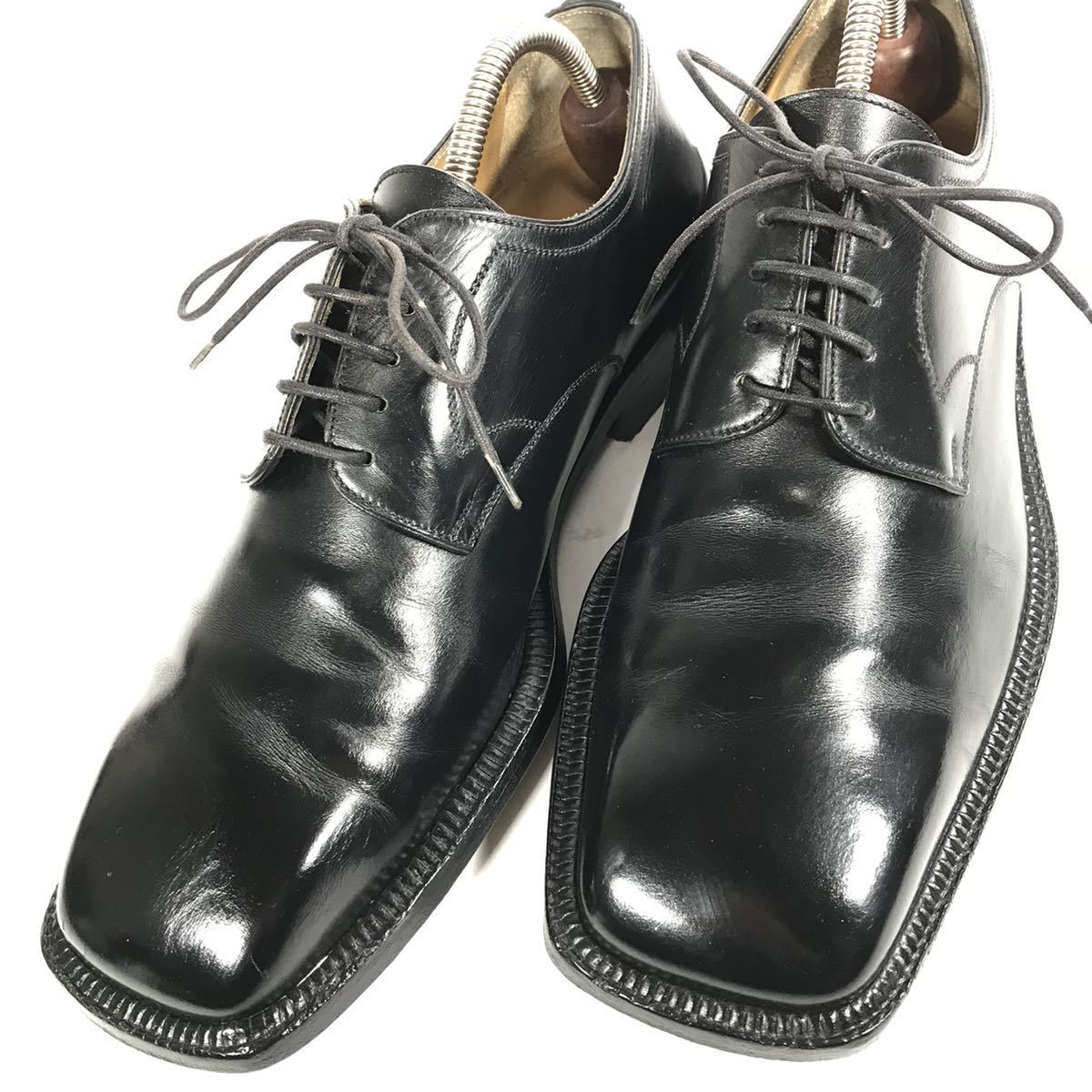 【ルイヴィトン】本物 LOUIS VUITTON 靴 25cm 黒 プレーントゥ ビジネスシューズ 外羽根式 本革 レザー 男性用 メンズ イタリア製 6_画像8