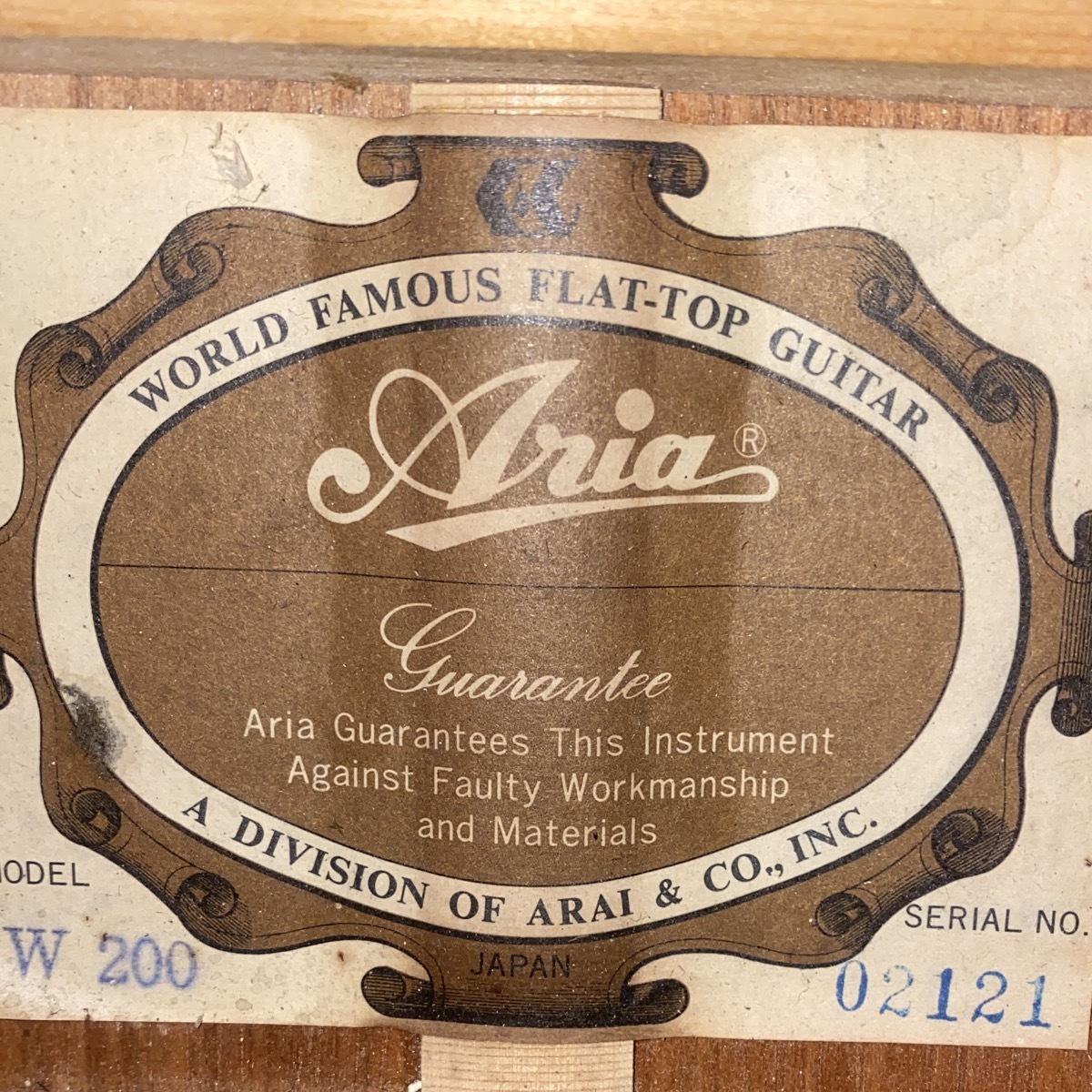 Aria W-200 Acoustic Guitar アコースティックギター アリア -GrunSound-x588-_画像3