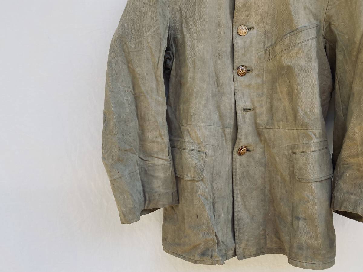 貴重な 戦中 昭和拾九年 陶器釦 警察 コットンツイル ジャケット ブルゾン JAPAN VINTAGE ジャパンヴィンテージ 30s40s 日本の古い服 給興_画像3