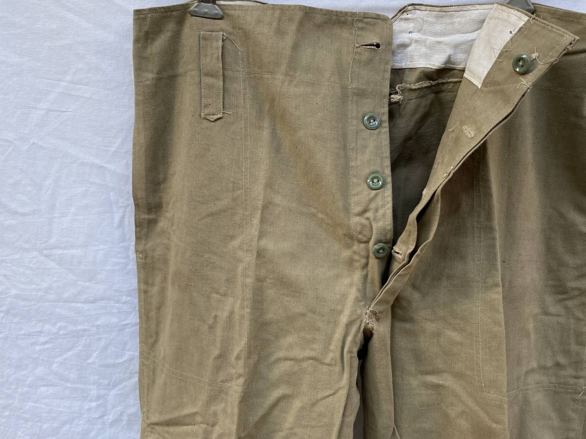 貴重 陶器ボタン ボタンフライ 戦中 戦後 コットンツイル TROUSERS パンツ JAPAN VINTAGE ジャパンヴィンテージ 日本の古い服 30s40s