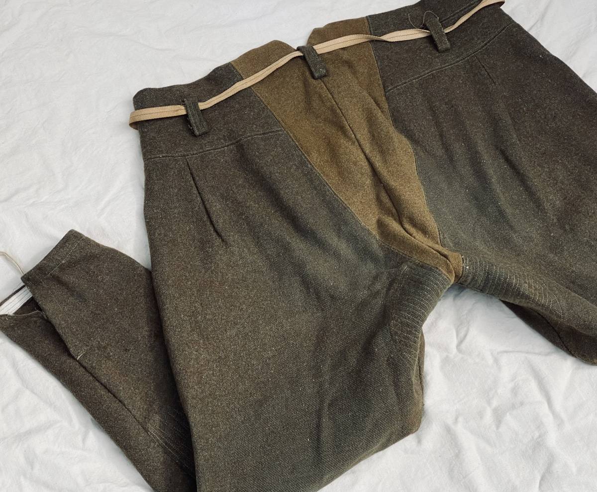 珍品 再構築 ボタンフライ 旧日本軍 冬用 生地 ジョッパーズ パンツ TROUSERS JAPAN VINTAGE ジャパンヴィンテージ バイカラー 30s40s