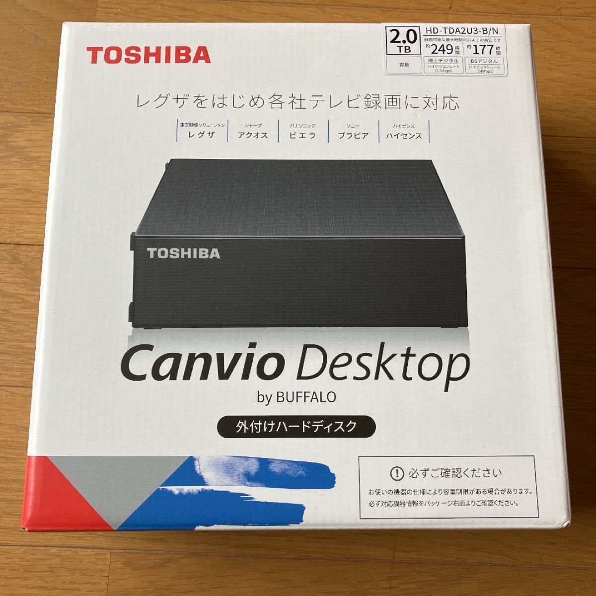 TOSHIBA 外付けハードディスク 2TB HD-TDA2U3-B/N