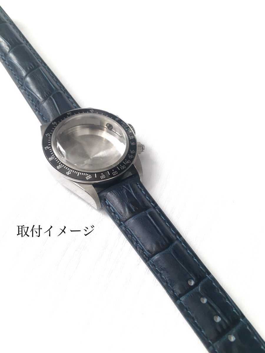 22mm наручные часы для замены кожа кожа ремень темно-синий голубой темно-голубой D пряжка [ соответствует ] Omega Seamaster / Planet Ocean и т.п. 