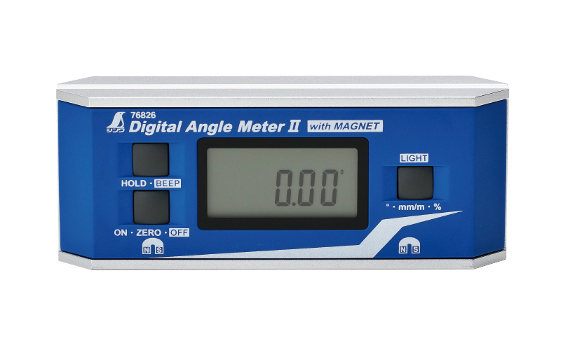 シンワ デジタルアングルメーター Ⅱ 防塵防水 マグネット付 76826 鉄骨 工事 建設 建築 現場 デジタル アングル メーター 水平　垂直 水平
