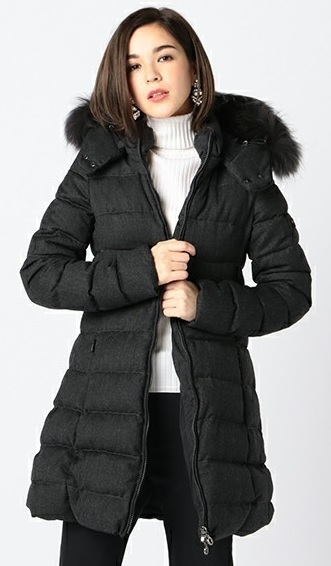 タトラス 19AW LAVIANA ラビアナ ウール ダウン サイズ2 チャコール 定価14万 ファー フード
