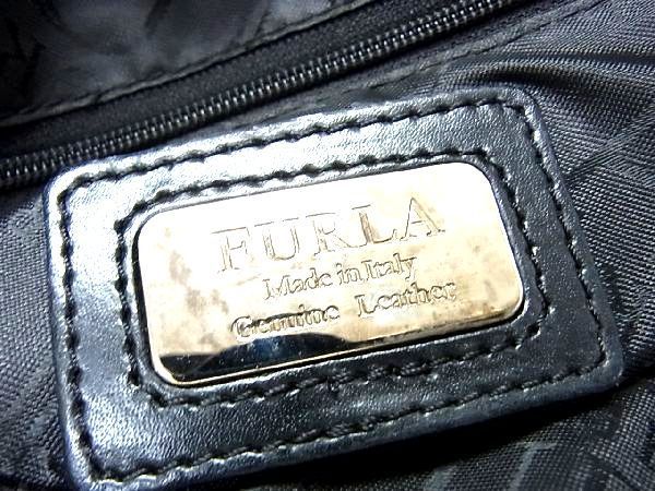 1円 ■美品■ FURLA フルラ レザー ハンドバッグ トートバッグ 手提げかばん 手持ちかばん レディース ブラック系 a5437Vア_画像7