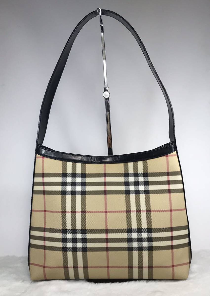 BURBERRY バーバリー ショルダーバッグ PVC ノバチェック グレー