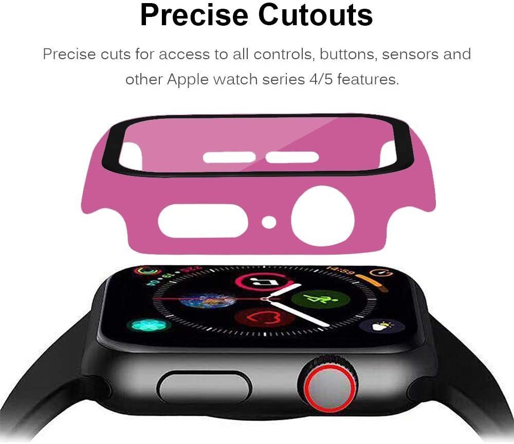 AppleWatch Serise 7 ケース 45mm ケース アップルウォッチ保護ケース ガラスフィルム 一体型 アップルウォッチカバー 45mm ローズ_画像4