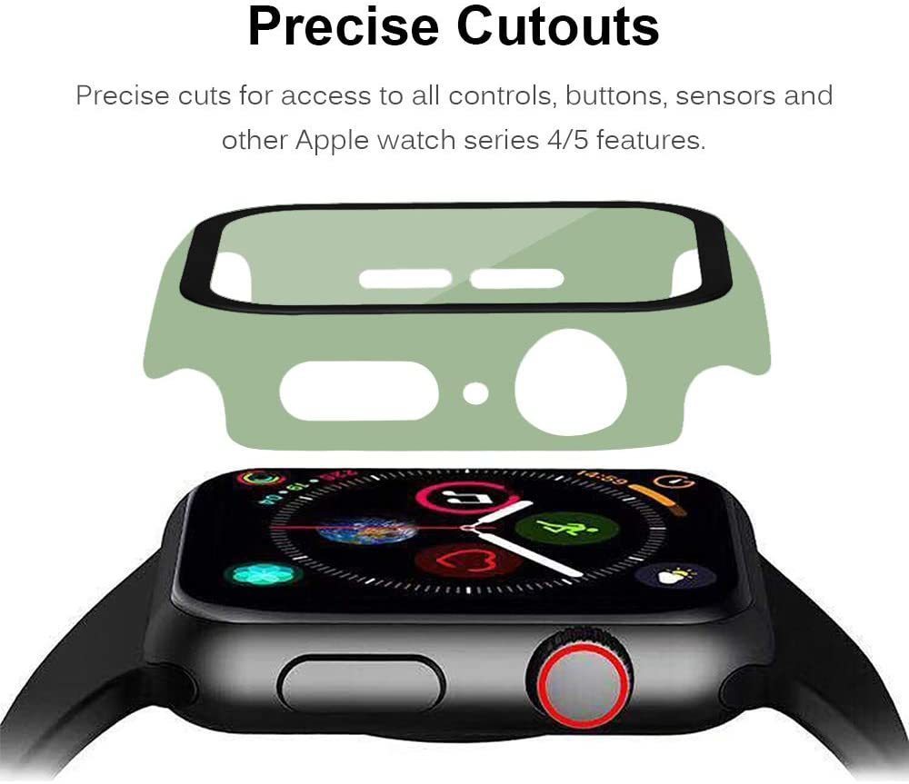 【送料無料】Apple Watch 用ケース アップルウォッチ保護ケース ガラスフィルム 一体型 アップルウォッチカバー(44mm ライムグリーン)_画像6