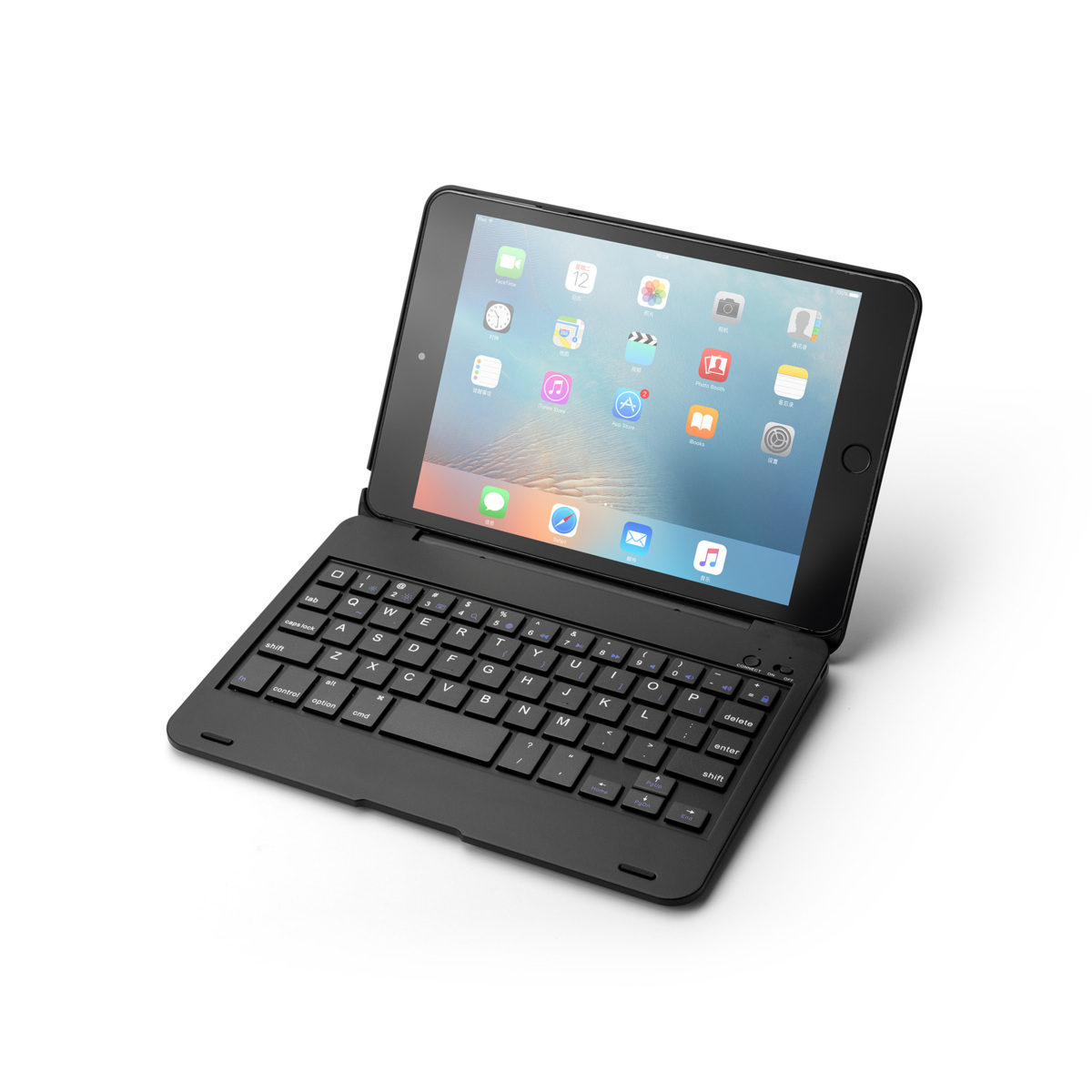 iPad mini4 mini5 専用 Bluetooth キーボードケース PCカバー ブラック_画像1