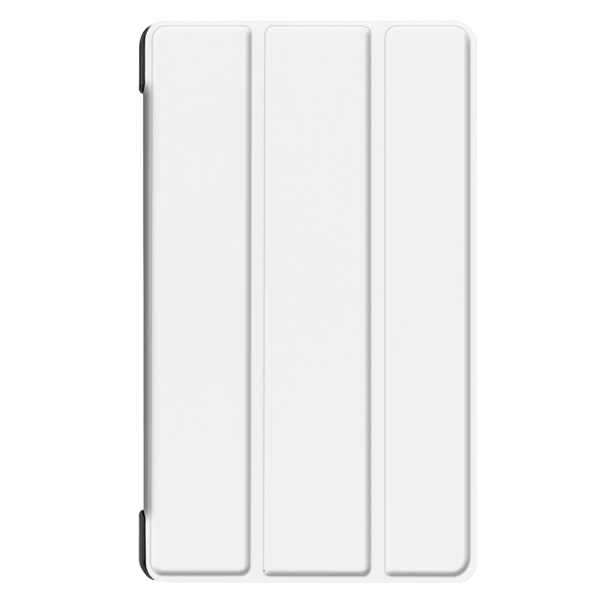au Qua tab QZ8 8インチタブレット用 マグネット開閉式 スタンド機能付き 三つ折 カバー 薄型 軽量型 高品質PUレザーケース ホワイト_画像1