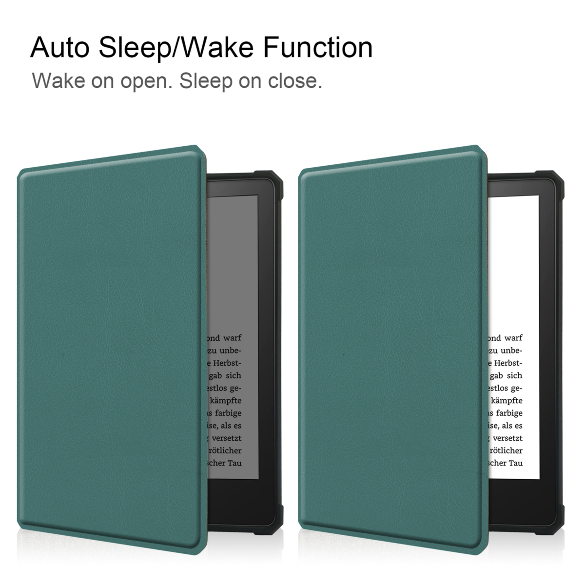 Amazon 第11世代 Kindle Paperwhite (2021) 専用 ケース カバー 薄型 軽量型 高品質PUレザーケース グリーン_画像4