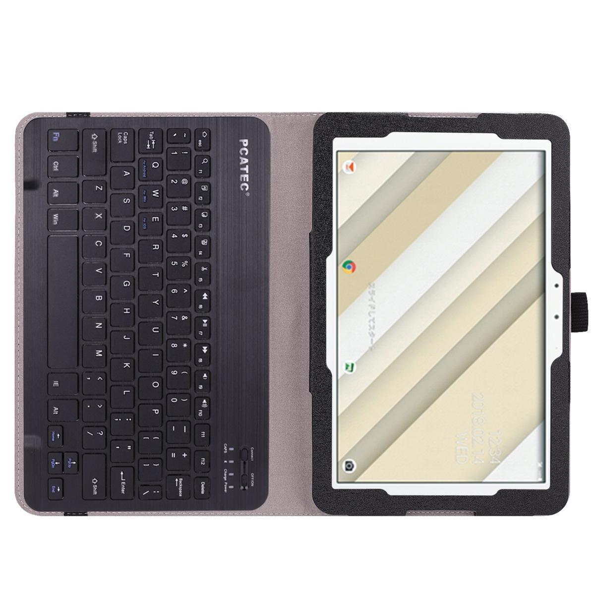 [ free shipping ]au Qua tab QZ10 KYT33 exclusive use leather case attaching Bluetooth keyboard band opening and closing type case US arrangement cosmos Milky Way 