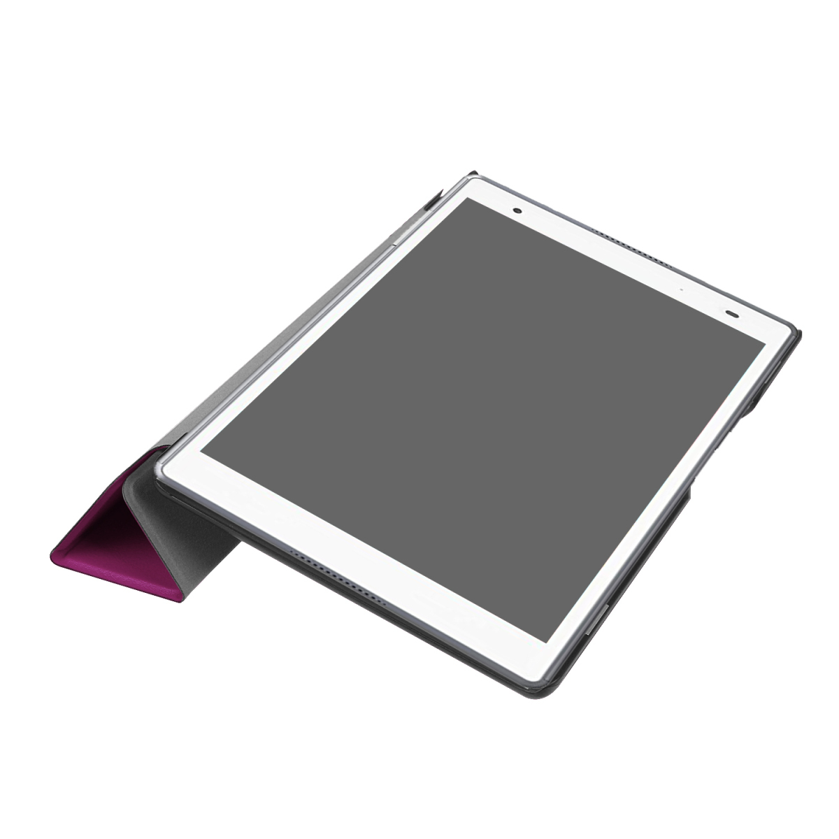 Lenovo Tab4 8.0 タブレット専用スタンド機能付きケース 三つ折 カバー 薄型 軽量型 スタンド機能 高品質PUレザーケース パープル_画像3