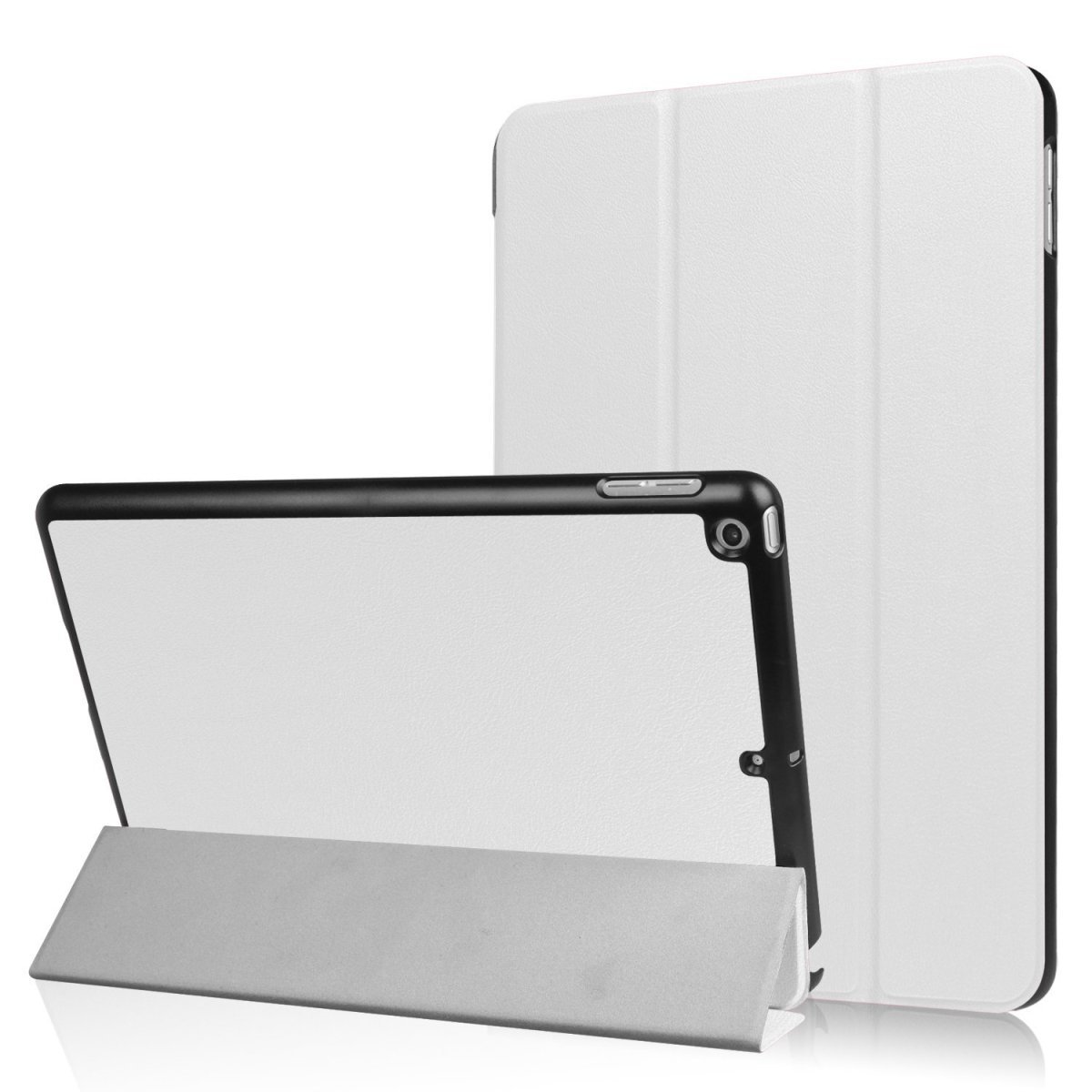 NEW iPad 9.7インチ（2017年新型）専用ケース 三つ折 カバー 薄型 軽量型 スタンド機能 高品質PUレザーケース ホワイト_画像1