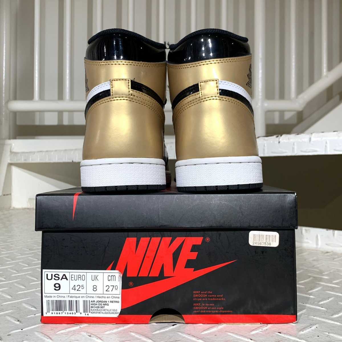 Nike Air Jordan 1 RETRO High OG NRG Gold Toe US9 27cm エア