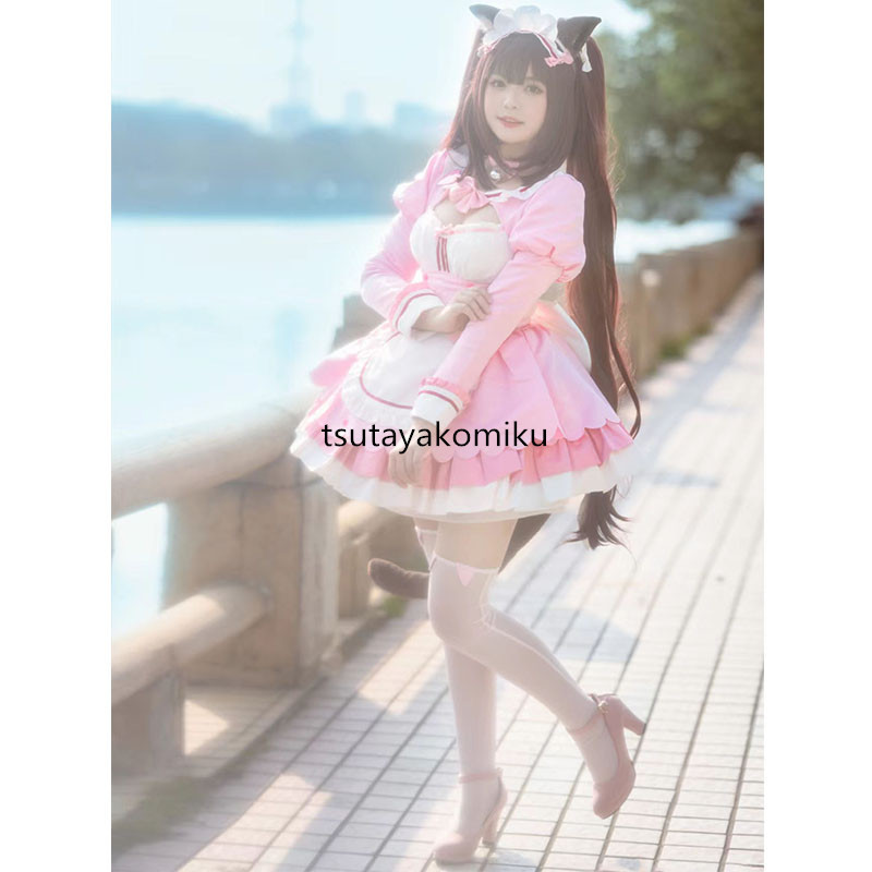  high quality new work NEKOPARA cat .. chocolate vanilla pink made clothes costume play clothes manner shoes . wig optional 