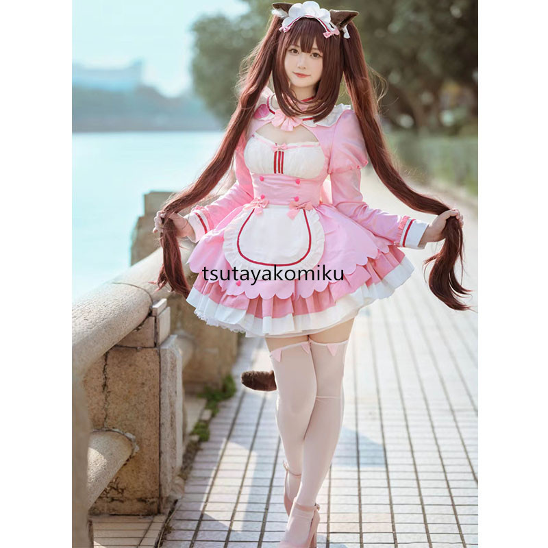  high quality new work NEKOPARA cat .. chocolate vanilla pink made clothes costume play clothes manner shoes . wig optional 