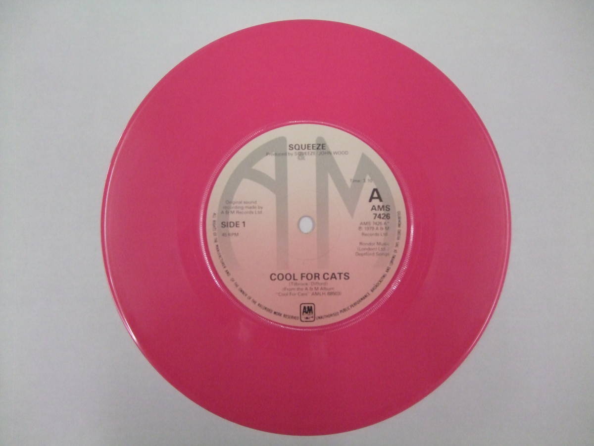 7インチ SQUEEZE / COOL FOR CATS UK盤 明るいピンクカラー盤の画像3