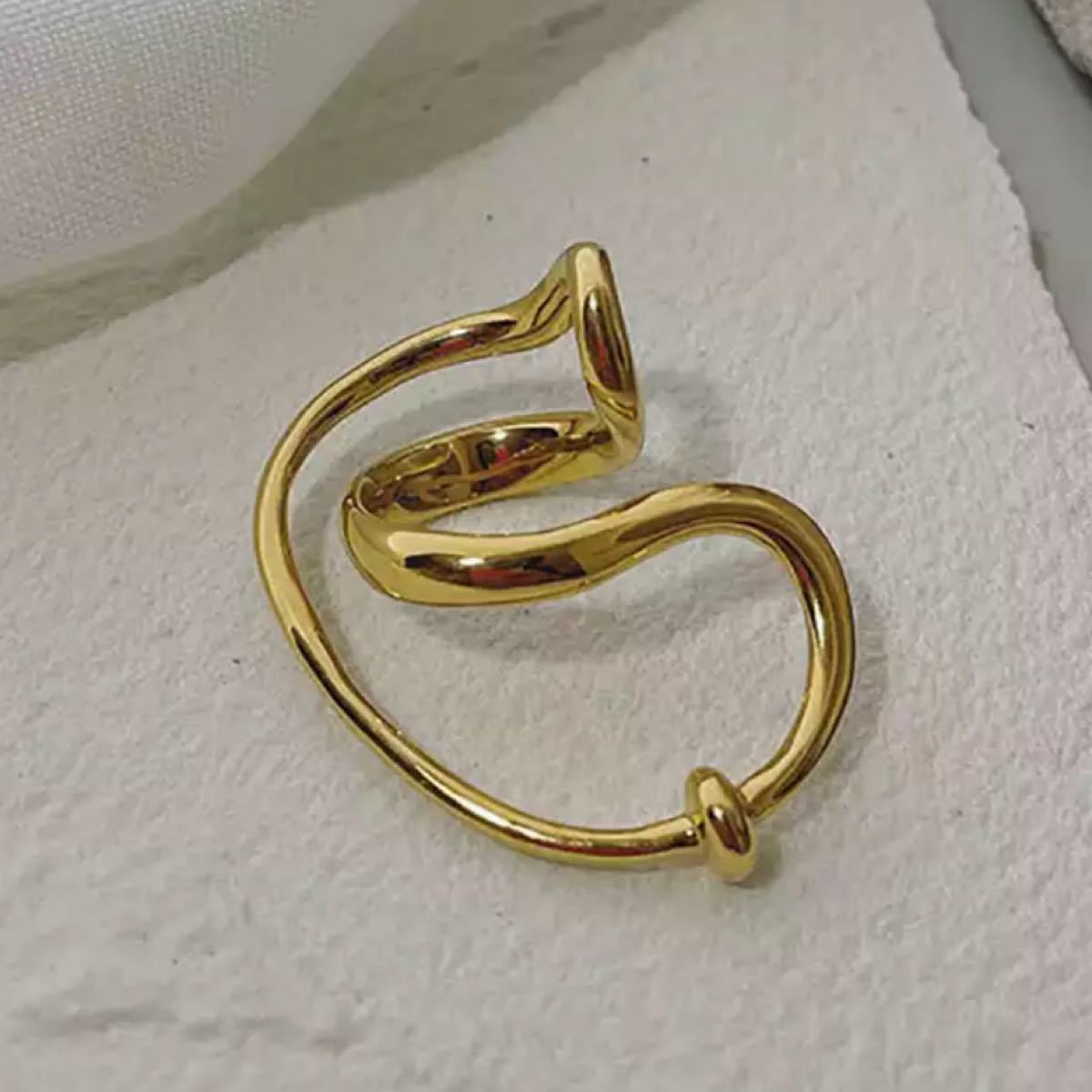 Nuance curve gold ring No.801