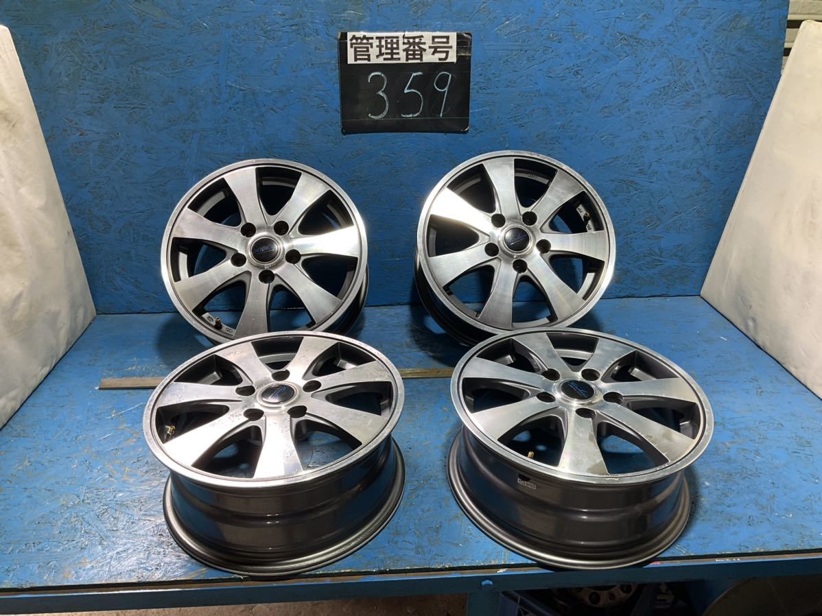 〈359〉ホイール4本セット　Kircheis 15インチ6J オフセット+43 PCD 5H114.3 ハブ73mm ボルト穴13mm_画像1