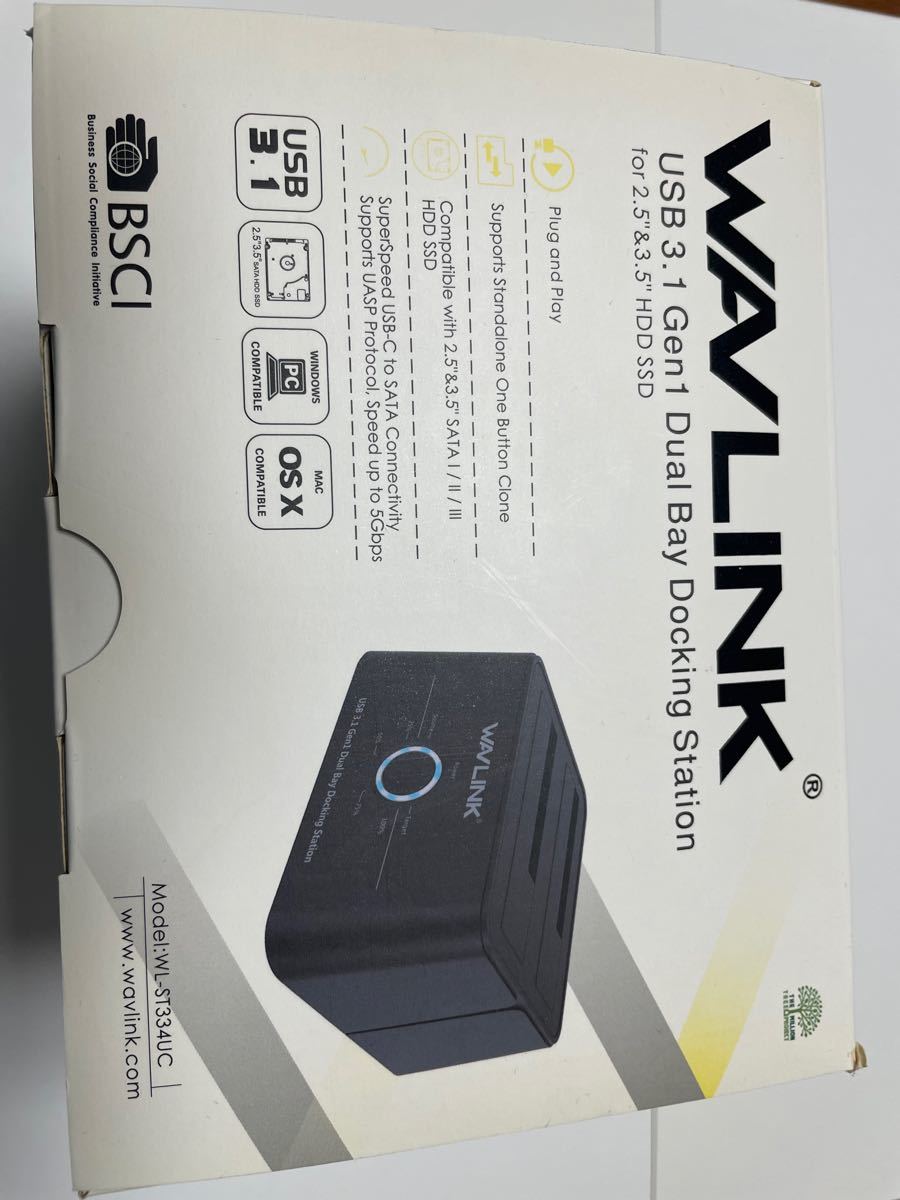 WAVLINK HDDスタンド USB3.0接続 2.5型 / 3.5型 SATA HDD/SSD対応