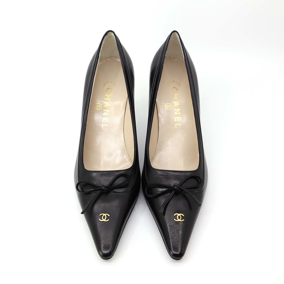 質屋 シャネル パンプス ココマーク ブラック 36 1/2 23.5cm CHANEL