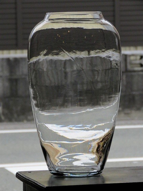 古ガラス フラワーベース ガラス瓶/アンティーク ビンテージ 古道具 