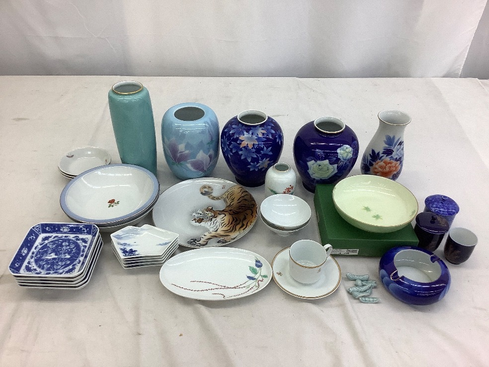 深川製磁 陶器まとめ/花瓶/皿/湯?/カップソーサー 等 品 ACB 陶器 花瓶 カップ