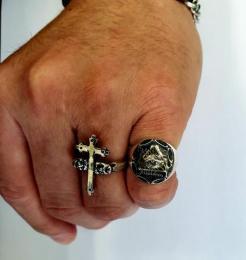  размер 11 galciagarusiaEYE OF PROVIDENCE серебряный булавка кольцо для ключей Silver925/Brass