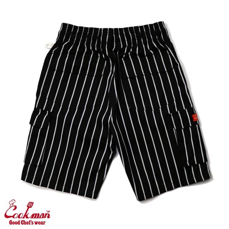  новый товар L размер Cook man shef cargo шорты полоса черный COOKMAN Chef Short Pants Cargo stripe black новый товар 
