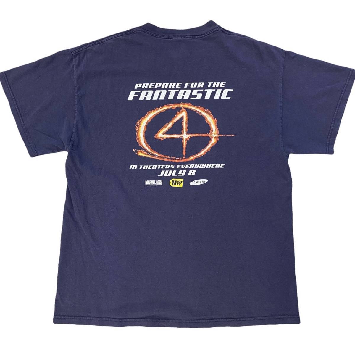 2005 FANTASTIC FOUR Tシャツ L ネイビー ファンタスティックフォー Fantastic 4 MARVEL マーベル アメコミ ヒーロー 映画 ムービー