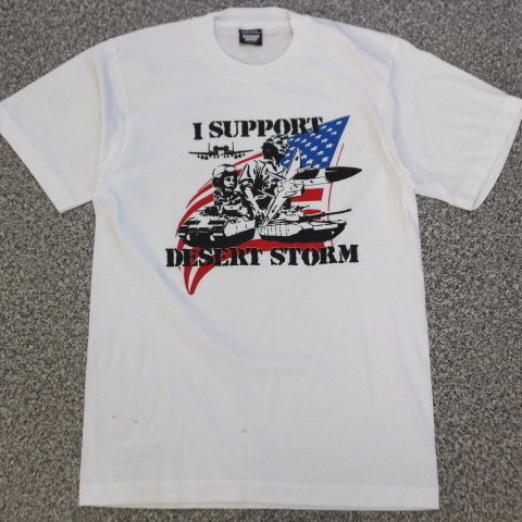 Dead Stock 90s USA製 Desert Storm 星条旗 Tシャツ M 湾岸戦争 デザートストーム ミリタリー 戦闘機 米軍 ヴィンテージ