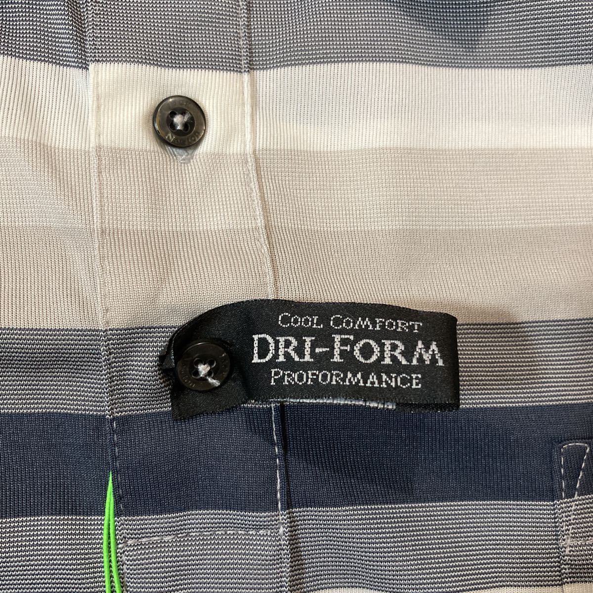 Jack Newton ジャックニュートン DRI-FORM ゴルフウェア ポロシャツ 半袖シャツ Lサイズ ボーダー 新品 未使用品_画像3