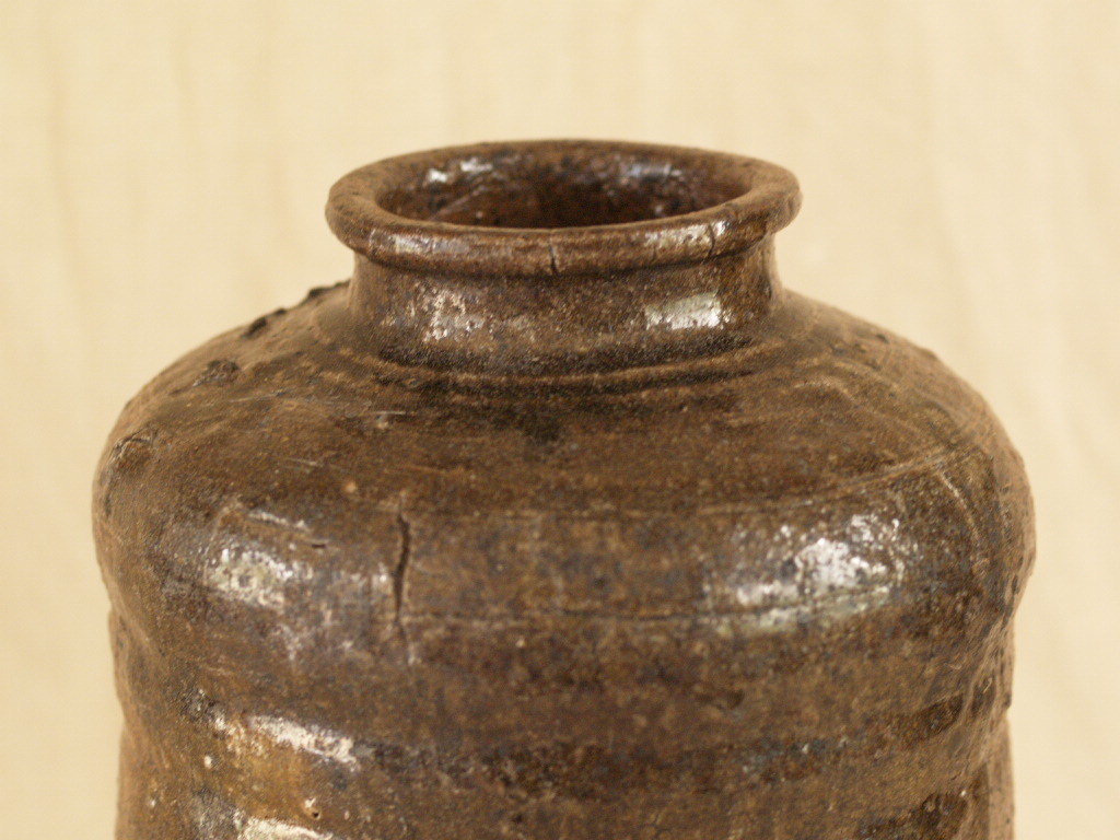 安土桃山時代 江戸初期 古伊賀せんべい壺30cm 煎餅壺 検 安土桃山時代 江戸初期 古伊賀せんべい壺30cm 煎餅壺 検