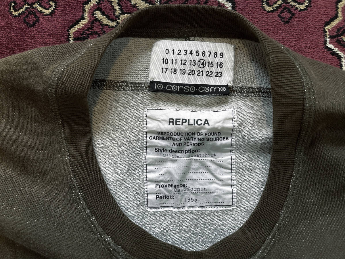 希少サイズ52 2011 AW Maison Martin Margiela 14 REPLICA メゾン マルタン マルジェラ 14 レプリカ エルボーパッチ スウェット ブラウン_画像3