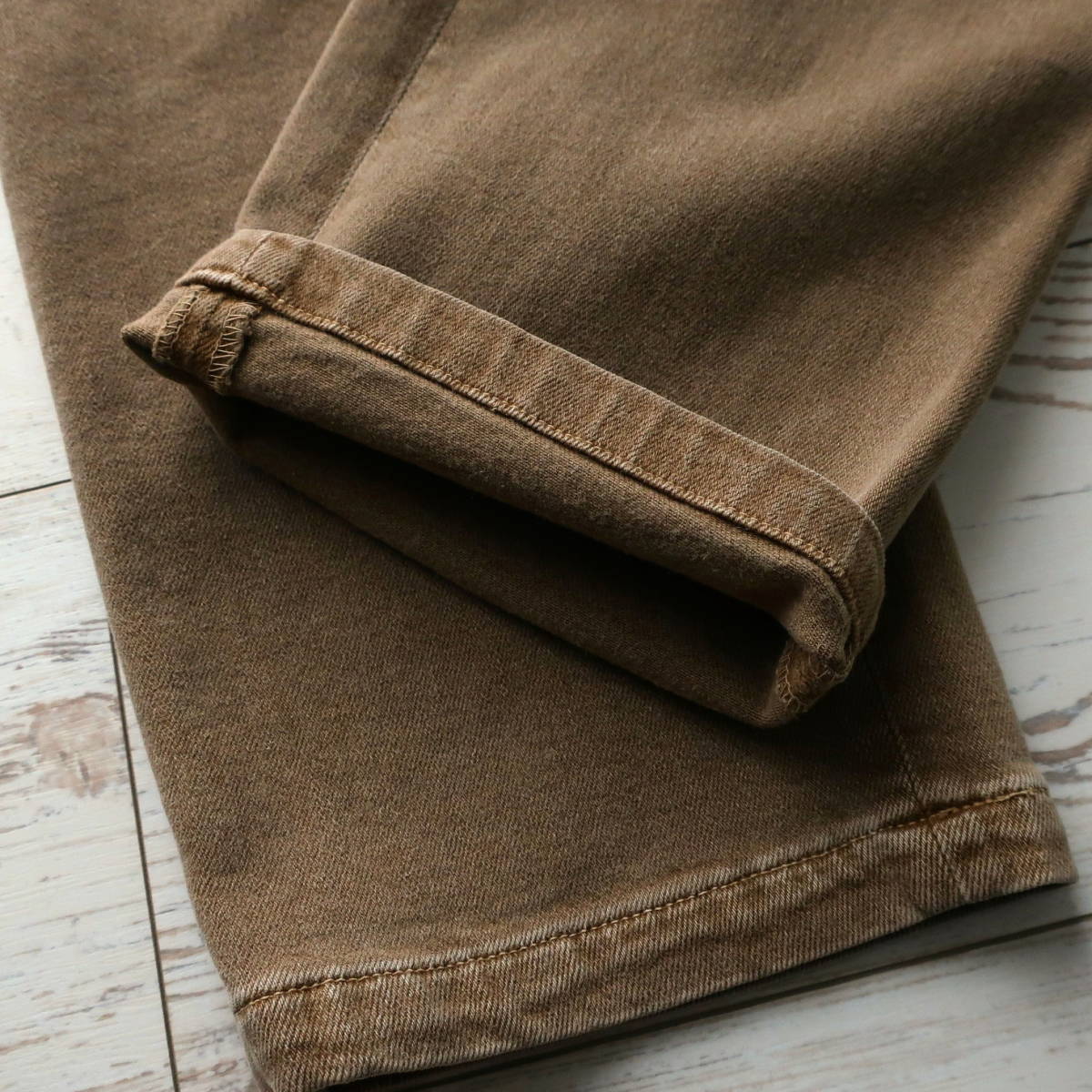  new goods PT TORINO fine quality. wash feeling stretch tapered pants chinos beautiful legs thin PT01 PT05 Brown tea color beige men's W36 XXL 2XL