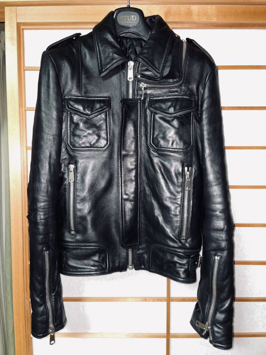 stud homme dior hommeエディLジップラムレザーバイカー stud homme dior hommeエディLジップラムレザーバイカー