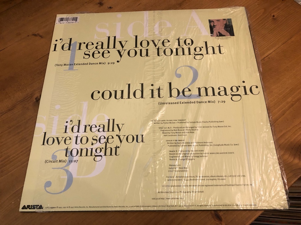 12”★Barry Manilow / I’d Really Love To See You Tonight (Dance Mixes) / ヴォーカル・ハウス!!の画像2