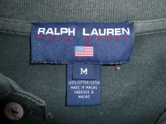 送料無料 レア! 90's ポロスポーツ Ralph Lauren 長袖 ポロ シャツ 旧タグ M 90年代 VINTAGE アーカイ ンテージ ラルフローレン POLO SPORT_90年代　旧タグ　