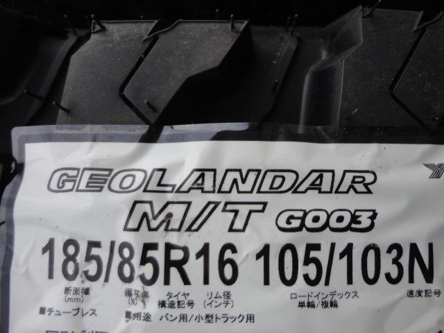 *661 * new goods #2021 year made Yokohama GEOLANDAR M/T G003 185/85R16 105/103N LT 8PR 4ps.@2021 year made 